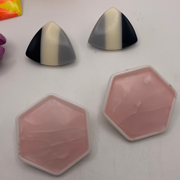 Vintage 80’s EARRING LOT OF 5 Clip & Pierced. TOTALLY!!! - Picture 2 of 5